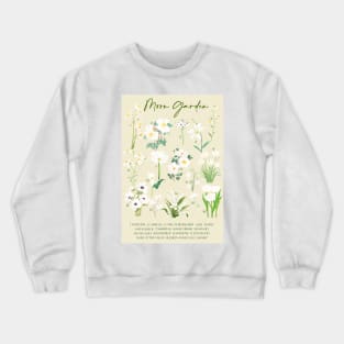 Moon garden watercolor with background Crewneck Sweatshirt